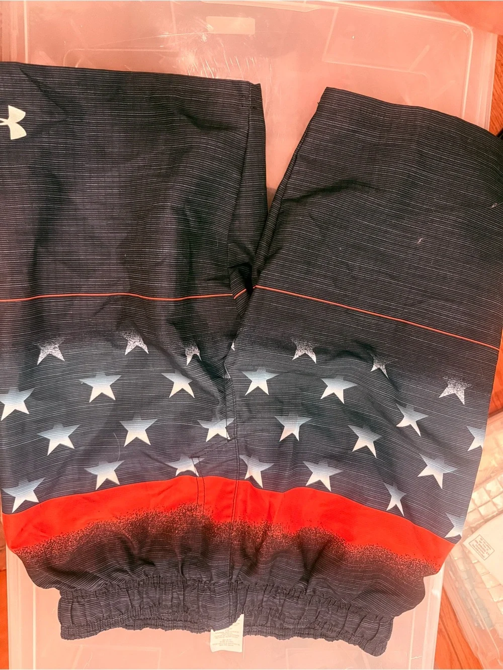 Under Armour Navy Shorts with White patriotic design